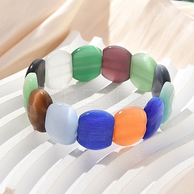 Handmade Lampwork Beaded Stretch Bracelets for Men Women BJEW-G738-01A-06-1