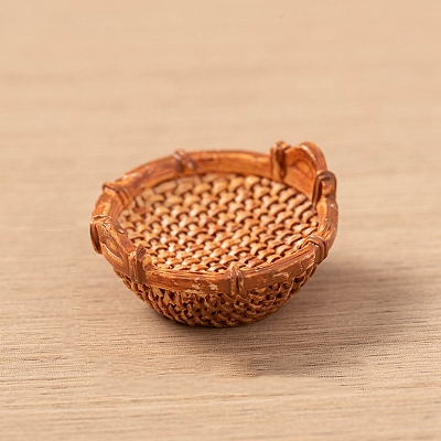 Resin Bamboo Rattan Miniature Basket Ornaments PW-WG81F97-15-1