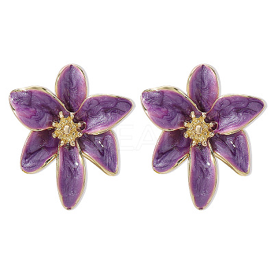Flower Alloy Enamel Stud Earrings FS-WG2BD2D-01-1