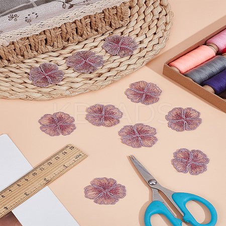 10Pcs Galsang Flower Gauze Embroidery Sew on Cloth Patches DIY-LP0004-43-1