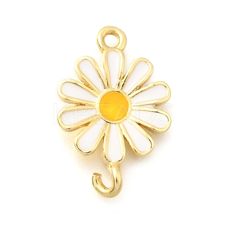 Brass Enamel Flower Links Connector Charms LS-KK-C121-04G-01-1