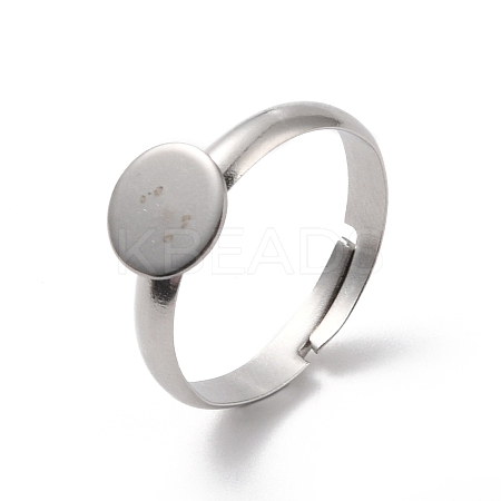 Non-Tarnish 304 Stainless Steel Pad Ring Settings X-STAS-K278-11B-P-1