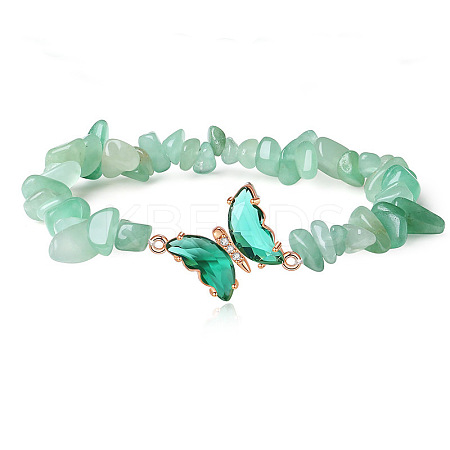 Fashionable Natural Green Aventurine Chips Beaded Bracelets TI6720-9-1