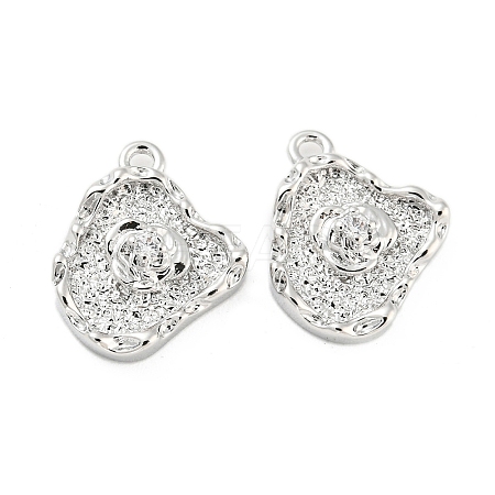 Brass Micro Pave Cubic Zirconia Pendants KK-E090-15P-1