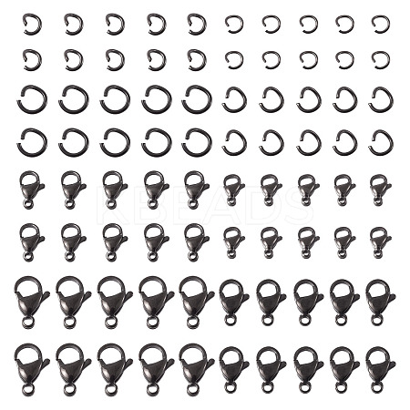40Pcs 4 Styles 304 Stainless Steel Lobster Claw Clasps STAS-TA0002-59-1