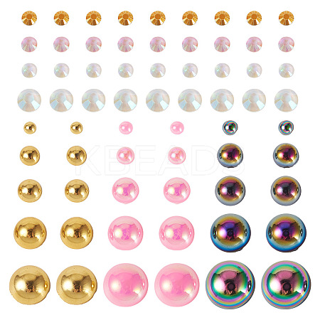 Half Round ABS Plastic Cabochons FIND-TAC0038-08C-1