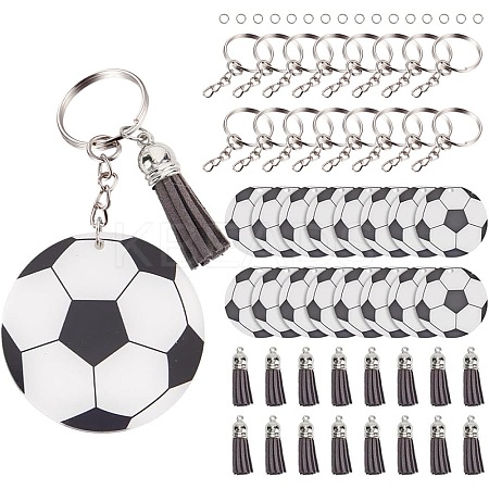 DIY Sports Ball Acrylic Pendant Keychain Making Kits DIY-SP0001-44D-1