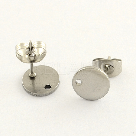 Non-Tarnish 304 Stainless Steel Stud Earring Findings LS-STAS-R063-35-10mm-1