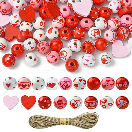 120pcs DIY Valentine's Day Pendant Decoration Making Kit DIY-CJ0002-28-1