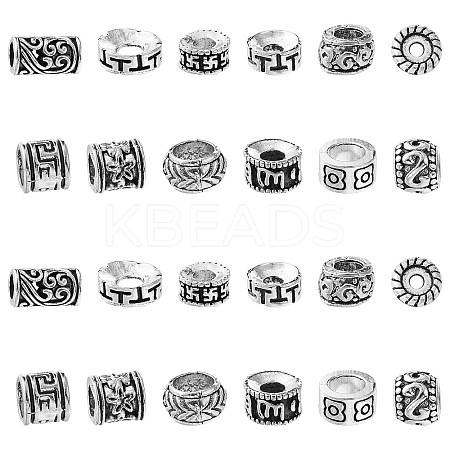 60Pcs 12 Styles Buddhist Theme Tibetan Style Zinc Alloy Spacer Beads FIND-CJ0002-20-1