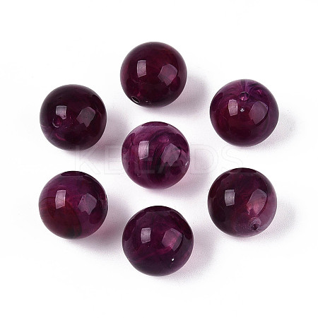 Round Acrylic Imitation Gemstone Beads X-OACR-R029-16mm-03-1