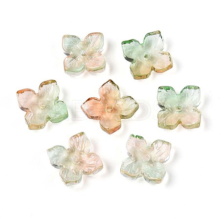 Baking Paint Transparent Glass Bead Caps DGLA-N014-04D-1
