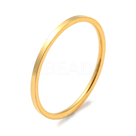 Ion Plating(IP) 304 Stainless Steel Simple Plain Band Finger Ring for Women Men RJEW-F152-05G-C-1