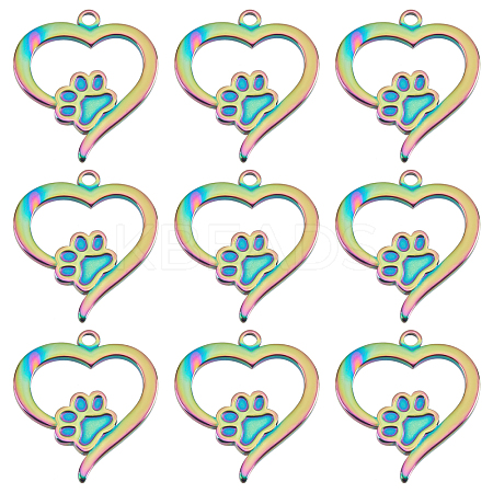 10Pcs 304 Stainless Steel Pendant Cabochon Settings For Enamel STAS-UN0032-62-1