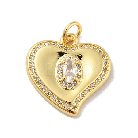 Brass Micro Pave Cubic Zirconia Pendants KK-B059-01G-1