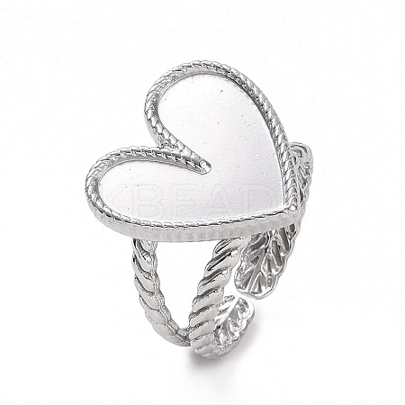 Non-Tarnish 304 Stainless Steel Open Cuff Ring Findings X-STAS-C053-07P-1