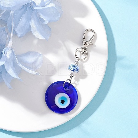 Handmade Lampwork Evil Eye Pendant Decorations HJEW-JM04143-01-1