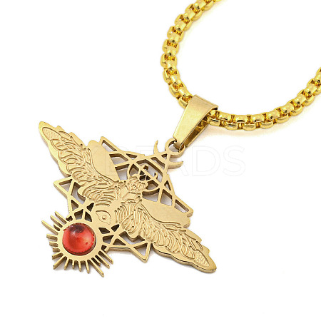 201 Stainless Steel Pendant Necklaces NJEW-H030-06G-1