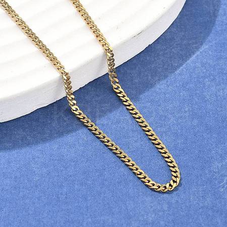 Unisex PVD Vacuum Plating 304 Stainless Steel Curb Chain/Twisted Chain Necklaces STAS-D0002-34G-1