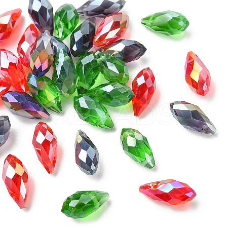 30Pcs 3 Colors Electroplate Glass Faceted Teardrop Beads EGLA-YW0001-86A-1