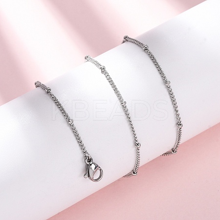 2MM 304 Stainless Steel Satellite Chain Necklaces NJEW-T016-24P-1
