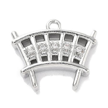 Brass Micro Pave Cubic Zirconia Charms KK-M102-54P-1
