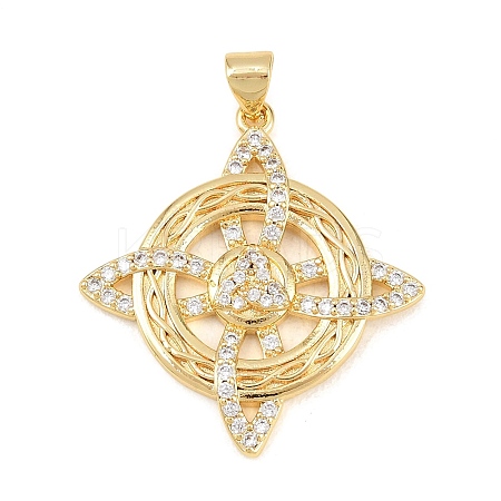 Brass Micro Pave Cubic Zirconia Pendants KK-Z145-05G-03-1