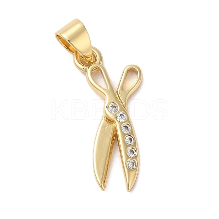 Rack Plating Brass & Cubic Zirconia Pendants KK-L216-066G-1