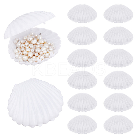 Shell Shape Plastic Candy Storage Box AJEW-WH0472-90C-1