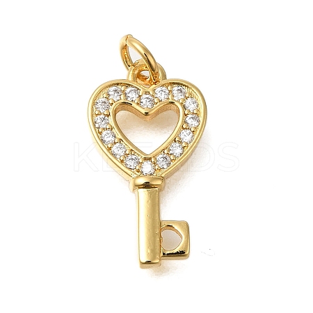 Rack Plating Brass Micro Pave Cubic Zirconia Pendants ZIRC-F142-12A-G-1