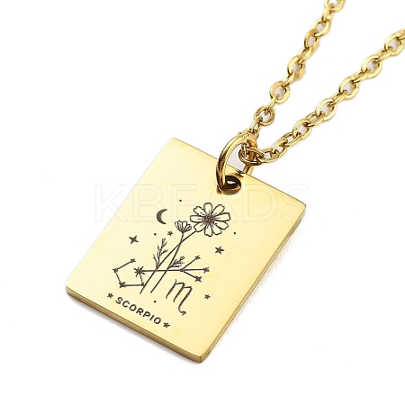 Birthday Flower 304 Stainless Steel Pendant Nacklaces For Women STAS-S124-03G-08-1