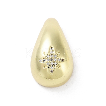 Rack Plating Brass Micro Pave Clear Cubic Zirconia Pendants KK-H474-18G-11-1