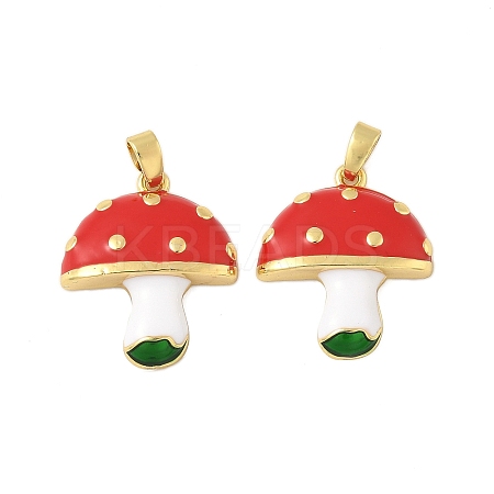 Brass Enamel Pendants KK-B139-22G-03-1
