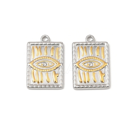 304 Stainless Steel Rhinestone Pendants STAS-T068-69GP-1