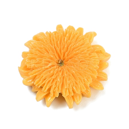 Opaque Resin Flowers Cabochons RESI-R463-02A-1