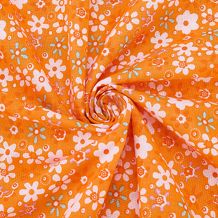 Flower Pattern Cotton Fabric DIY-WH0591-275B-1