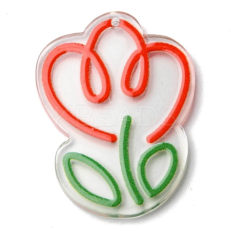 Transparent Acrylic Pendants MACR-Q160-02A-1