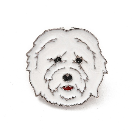 Dog Enamel Pin with Brass Butterfly Clutches LS-JEWB-A006-05G-1