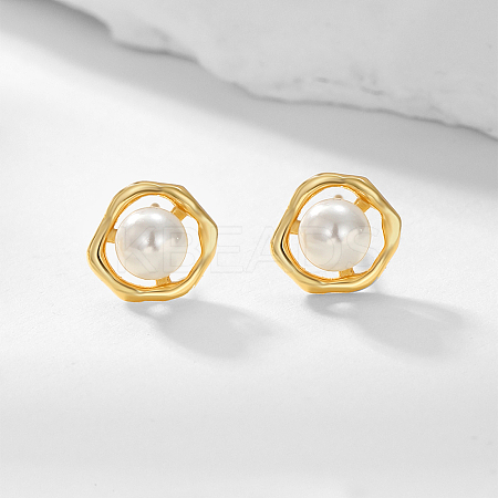 Simple Style 925 Silver Pearl Earrings for Women CC6441-1-1