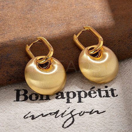 Flat Round Brass Hoop Earrings for Women EJEW-U055-02G-1