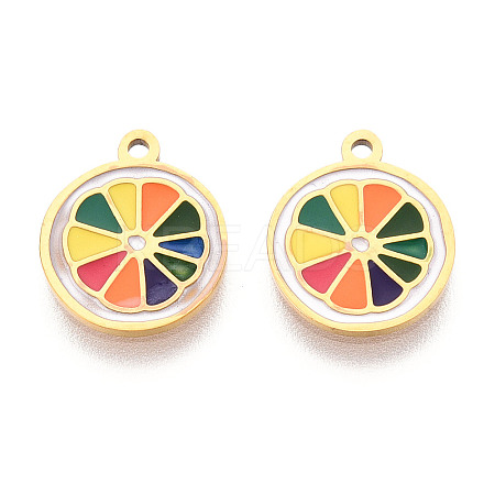304 Stainless Steel Enamel Charms LS-STAS-N112-05A-G-1
