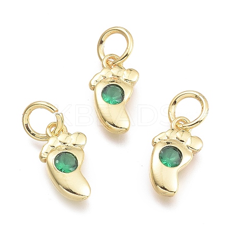 Brass Micro Pave Cubic Zirconia Pendants KK-P187-08F-G-1