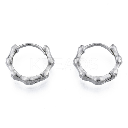 Non-Tarnish 316 Surgical Stainless Steel Bamboo Stick Hoop Earrings for Men Women EJEW-N052-12-1