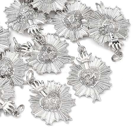 SHEGRACE Brass Micro Pave Clear Cubic Zirconia Pendants XGRQ2C491-405P-1