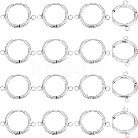 16Pcs Stainless Steel Hoop Earring Findings STAS-UN0037-46P-1