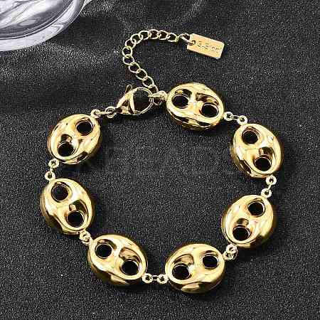 304 Stainless Steel Link Bracelets for Women LS-BJEW-P354-05G-1