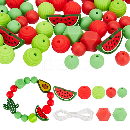 7 Style Food Grade Eco-Friendly Silicone Beads SIL-CA0001-29-1