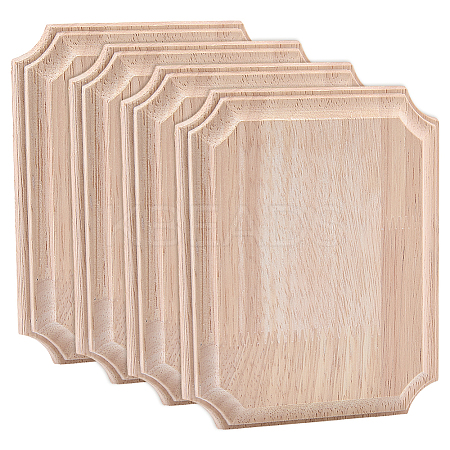 4Pcs Natural Wood Carved Onlay Applique Craft WOOD-FG0001-64B-1