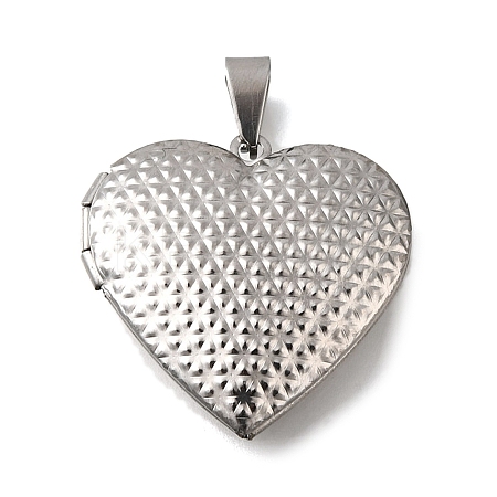 316 Stainless Steel Locket Pendants STAS-N0016-18A-P-1