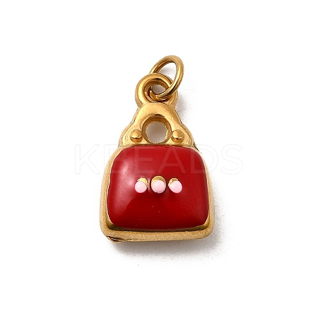 304 Stainless Steel Enamel Pendants Ion Plating(IP) STAS-B097-09G-02-1